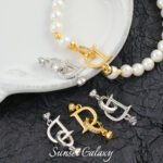 18K Simple Fashion Micro Diamond D-shaped Coil Buckle Handmade Beaded DIY Material Bracelet Necklace Accessories - Image 3