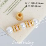 High Color Retention Gold-Plated Zircon Barrel Beads Spacer Beads Pearl Accessories Handmade DIY Beading Material Bracelet Necklace Accessories - Image 6