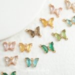 Temperament Gentle Butterfly Pendant Double Hanging Color Copper Plated Real Gold DIY Handmade Bracelet Necklace Bead Accessories Material - Image 5