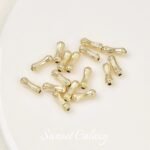 18K Electroplated Real Gold Flower Pot Long Straight Bead Bead Spacer Bead Handmade DIY Beaded Bracelet Necklace Accessories - Image 11