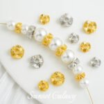 18k Copper Plated Real Gold Folded Spacer Color Preservation Handmade DIY Bracelet Necklace Earrings Beaded Beaded Material Accessories