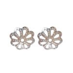 18k real gold color retaining hollow bag golden flower cap bead holder spacer DIY beaded jewelry bracelet spacer accessories - Image 5