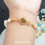 18k real gold plated color retaining tiger eye gem pearl connection closure buckle handmade diy beaded bracelet accessories - Image 3