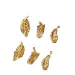 18K gold copper plated real gold feather pendant diy handmade material bracelet necklace earrings pendant jewelry accessories - Image 5