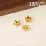 18K Strong Color-Preserving Mesh Flower Ball Cut Out Beads Handmade DIY Beaded Bracelet Necklace Jewelry Accessories Material - Image 8