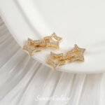 Real Gold Plated Zircon Star Coil Connecting Buckle Beads Handmade DIY Material Bracelet Necklace Beaded Beaded Accessories - Image 5