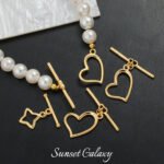 Love star plated real gold otbuckle jewelry closing buckle handmade diy beaded bracelet necklace jewelry accessories material - Image 2