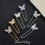 18K Full Diamond Dream Butterfly Color-Preserving Magnetic Buckle Jewelry Hand-Beaded DIY Material Bracelet Necklace Jewelry Accessories - Image 4