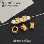 18K Real Gold Plated Zircon High Color Retention Barrel Beads Spacer Beads Handmade DIY Beaded Bracelet Necklace Jewelry Accessories Material - Image 19
