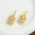 Monet Garden Oil Painting Wind Pendant Single Pendant Flower Handmade Beaded DIY Material Bracelet Necklace Accessories - Image 24