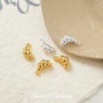 18K Gold-Plated Color-Preserving Ins Style Croissant Pendant Handmade DIY Beaded Bracelet Necklace Jewelry Accessories Material - Image 2