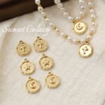 Color-preserving plating real gold stars love pendant cross pendant handmade DIY string bracelet necklace accessories - Image 2