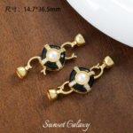 18K Retro Pearl Zircon Vintage Versatile Finishing Buckle Hand-Beaded DIY Material Bracelet Necklace Jewelry Accessories - Image 6