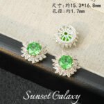 18K Sunflower Zircon Rose Cut Full Zircon Accessories Handmade DIY Beaded Bracelet Necklace Jewelry Accessories Material - Image 27