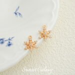 18k Gold Plated Zirconium Diamond Snowflake Love Single and Double Pendant Handmade DIY Beaded Material Bracelet Necklace Accessories - Image 18