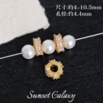 18K Gold-Plated Heavy-Duty Color-Preserving Zircon Wheel Zirconium Diamond Beads Spacer Beads Pearl Handmade DIY Beaded Necklace Jewelry Material - Image 8