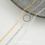 Long-standing gold sunflower 14k18 gold embosed flower chain O-shaped flat chain handmade diy beaded material accessories - Image 8