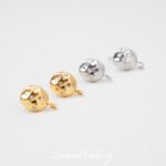 18K Gold Color-preserving Micro-paved Zirconium WrinKled Earrings diy Handmade Beaded Pearl Earrings Earrings Accessories Materials - Image 2