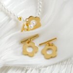 Japanese gold-plated flower OT closing button handmade DIY bracelet necklace beaded loose beads jewelry material accessories - Image 4