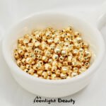 18k plating real gold flat round beads gold beads loose beads handmade DIY beaded bracelet necklace jewelry accessories - Image 3