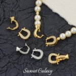 18k bag gold zircon horseshoe closing buckle handmade beaded diy material pearl bracelet necklace jewelry accessories - Image 2