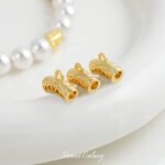 Gold Plated Carved Elbow Tee Pendant Beaded Handmade DIY Bracelet Necklace Beaded Beaded Accessories Material - Image 4