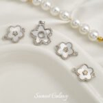 copper gold plated laser shell pendant double hanging beads handmade DIY bracelet necklace earrings beaded accessories material - Image 3