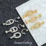 18k gold micro inlay pig nostril universal closing buckle handmade beaded diy material bracelet necklace accessories - Image 5