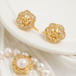 Gold Plated Zirconium Diamond Card 12 Pearl Ring Pendant Dual-use DIY Bracelet Necklace Ornaments Beaded Beads Accessories Material - Image 3