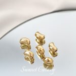 American 18K Pack Gold Pea-Shaped Bead Pendant Beaded Handmade DIY Beaded Bracelet Necklace Accessories - Image 6