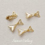 18k gold plating real gold whale tail closing connection buckle handmade DIY beaded necklace jewelry accessories - Image 6