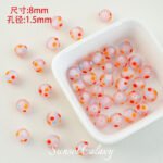 Lantern Glaze Frosted Round Pink Color Dot Wave Bead Handmade Pliers DIY Material Bracelet Necklace Accessories - Image 6