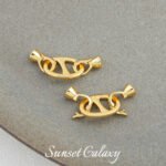 18k Copper Plated Real Gold Round Bead Coil Connection Buckle Head Handmade DIY Beaded Material Bracelet Necklace Accessories - Image 11