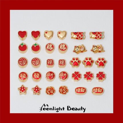 New Year's Ancient Sand Gold Accessories Pendant Lucky Cat Lucky Scattered Beads DIY Handmade Beaded Bracelet Necklace Jewelry