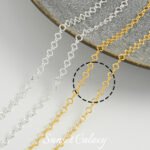 Long-standing gold sunflower 14k18 gold embosed flower chain O-shaped flat chain handmade diy beaded material accessories - Image 27