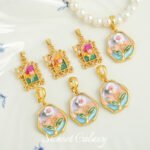 French Antique Rose Flower Universal Buckle Pendant Handmade DIY Beaded Material Bracelet Necklace Accessories - Image 5