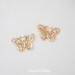 18K Gold Color-preserving Zirconium Cut Out Butterfly Pendant Loose Beads diy Handmade Beaded Earrings Bracelet NecKlace Jewelry Accessories - Image 7