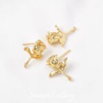18k Gold Earrings Copper Gold-plated Rose Earrings 2024 New Popular Earrings Jewelry Handmade diy Material Accessories - Image 6