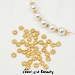 14k18k gold color retaining flower holder snowflake spacer spacer handmade diy beaded bracelet necklace jewelry accessories