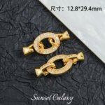 18k gold micro inlay pig nostril universal closing buckle handmade beaded diy material bracelet necklace accessories - Image 6