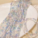 Summer Macaron Color Cut Crystal Beads DIY Handmade Beaded Material Bracelet Necklace Accessories