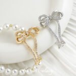 18k Real Gold Plated Diamond Bow Pendant Coil Dual-purpose Buckle Handmade DIY Material Necklace Beaded Jewelry Accessories