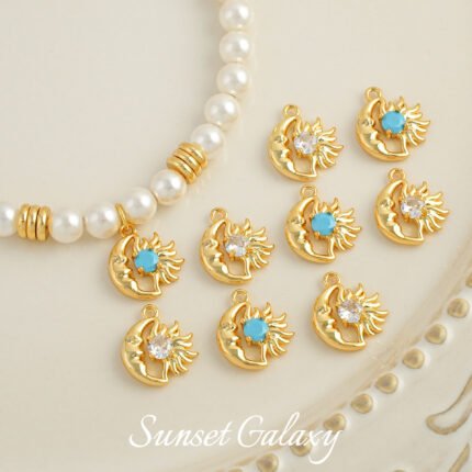 Moon Sun Pendant Zirconium High Brightness Color Preservation Handmade DIY Beaded Bracelet Necklace Earrings Jewelry Accessories Material