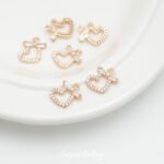 Real Gold Plated Zirconium Christmas Stockings Pendant Beads Handmade DIY Bracelet Necklace Pearl Earrings Jewelry Accessories Material - Image 3