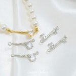 Gold Plated Zirconium Simple Double Hanging Pendant Handmade DIY Bracelet Necklace Earrings Beaded Beads Material Accessories