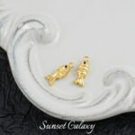 [Marine] 18k gold animal pendant small fish seahorse handmade diy beaded material bracelet necklace earrings accessories - Image 24