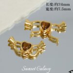Real Gold Plated Tiger Eye Stone Heart Pearl Buckle Finishing Buckle Bracelet Necklace Beaded Button Handmade DIY Accessories Material - Image 6