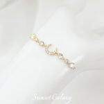 18K Gold Plated Zircon Moon Bracelet Necklace Star Moon Short Chain Diy Accessories Material Beaded Accessories Connecting Chain - Image 2