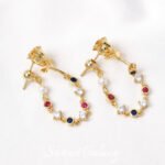 18k Gold Earrings Copper Gold-plated Rose Earrings 2024 New Popular Earrings Jewelry Handmade diy Material Accessories - Image 4