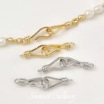 18k gold color retaining fish hook-shaped closing connection buckle head handmade diy beaded bracelet necklace jewelry accessories